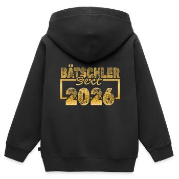 Single 2026 - Kids Premium Organic Zip-up Hoodie - black - Back - AI Model Kid Male (0cm)