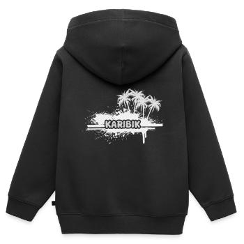 Les Caraïbes comme vacances - Sweat Premium à capuche zippé enfant bio - noir - Dos - AI Model Kid Male (0cm)