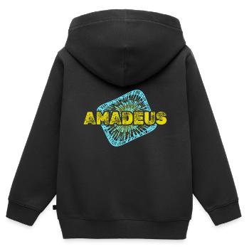 Leisure time Amadeus - Kids Premium Organic Zip-up Hoodie - black - Back - AI Model Kid Male (0cm)