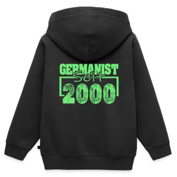 Studies 2000 - Kids Premium Organic Zip-up Hoodie - black - Back - AI Model Kid Male (0cm)