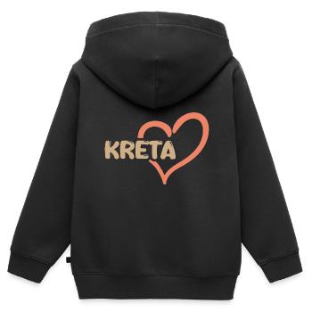 Crète - Sweat Premium à capuche zippé enfant bio - noir - Dos - AI Model Kid Male (0cm)