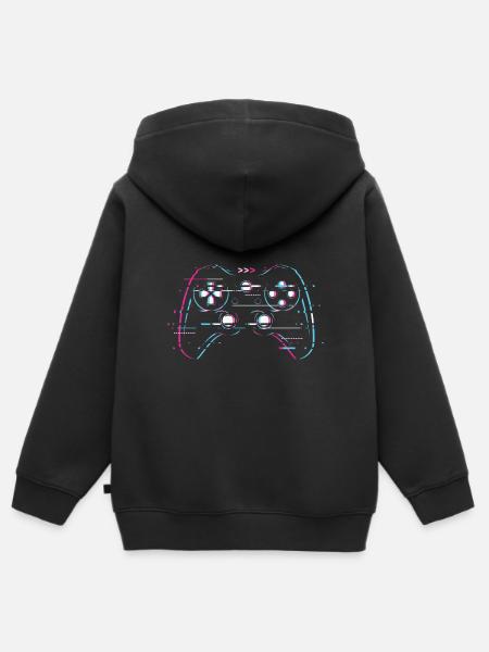 Controller Gaming - Kinder Premium Organic Zip Hoodie - Schwarz