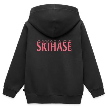 Skihase ski - Kinder Premium Organic Zip Hoodie - Schwarz - Hinten - AI Model Kid Male (0cm)