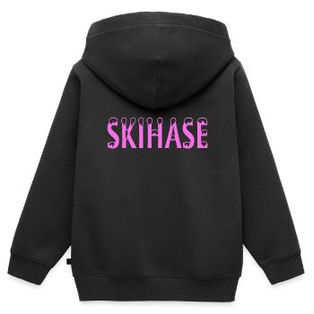 Skihase - Kinder Premium Organic Zip Hoodie - Schwarz - Hinten - AI Model Kid Male (0cm)