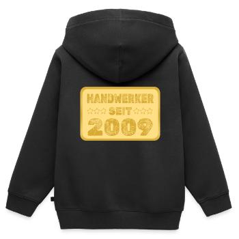 Jahr 2009 - Kinder Premium Organic Zip Hoodie - Schwarz - Hinten - AI Model Kid Male (0cm)