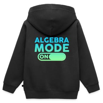 Mode algèbre sur 4 - Sweat Premium à capuche zippé enfant bio - noir - Dos - AI Model Kid Male (0cm)