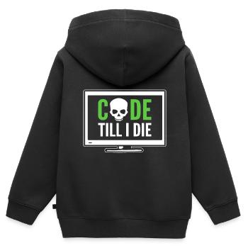 Programmeur informatique Spécialiste en informatique - Sweat Premium à capuche zippé enfant bio - noir - Dos - AI Model Kid Male (0cm)