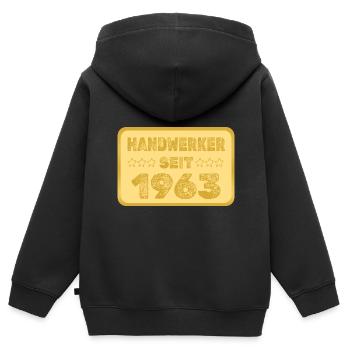 seit 1963 - Kinder Premium Organic Zip Hoodie - Schwarz - Hinten - AI Model Kid Male (0cm)