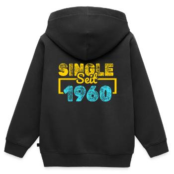 Single 1960 - Kinder Premium Organic Zip Hoodie - Schwarz - Hinten - AI Model Kid Male (0cm)