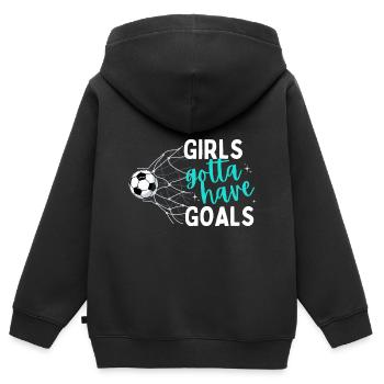Fußball Mädchen Fußballerin Girls gotta have goals - Kinder Premium Organic Zip Hoodie - Schwarz - Hinten - AI Model Kid Male (0cm)