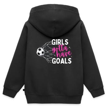 Fußball Mädchen Fußballerin Girls gotta have goals - Kinder Premium Organic Zip Hoodie - Schwarz - Hinten - AI Model Kid Male (0cm)
