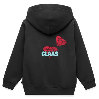 Kostbar Claas - Kinder Premium Organic Zip Hoodie - Schwarz - Hinten - AI Model Kid Male (0cm)