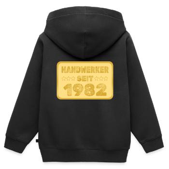 1982 1982 - Kinder Premium Organic Zip Hoodie - Schwarz - Hinten - AI Model Kid Male (0cm)