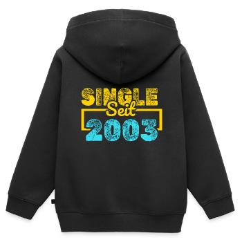 2003 - Kinder Premium Organic Zip Hoodie - Schwarz - Hinten - AI Model Kid Male (0cm)