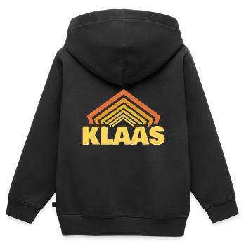 Prénom Klaas - Sweat Premium à capuche zippé enfant bio - noir - Dos - AI Model Kid Male (0cm)