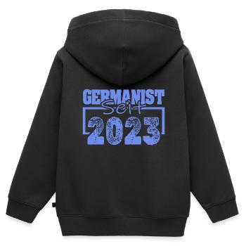 2023 - Kids Premium Organic Zip-up Hoodie - black - Back - AI Model Kid Male (0cm)