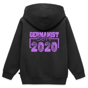 2020 - Kinder Premium Organic Zip Hoodie - Schwarz - Hinten - AI Model Kid Male (0cm)