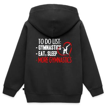 Gymnastic To Do List - Kids Premium Organic Zip-up Hoodie - black - Back - AI Model Kid Male (0cm)