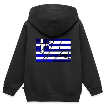 Griechenland - Kinder Premium Organic Zip Hoodie - Schwarz - Hinten - AI Model Kid Male (0cm)