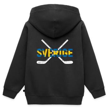 Suède - Sweat Premium à capuche zippé enfant bio - noir - Dos - AI Model Kid Male (0cm)