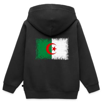 Algerien - Kinder Premium Organic Zip Hoodie - Schwarz - Hinten - AI Model Kid Male (0cm)