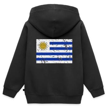 Uruguay - Sweat Premium à capuche zippé enfant bio - noir - Dos - AI Model Kid Male (0cm)