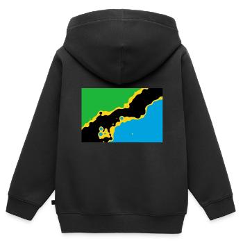 Tansania - Kinder Premium Organic Zip Hoodie - Schwarz - Hinten - AI Model Kid Male (0cm)