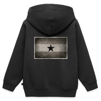 Ghana - Kinder Premium Organic Zip Hoodie - Schwarz - Hinten - AI Model Kid Male (0cm)