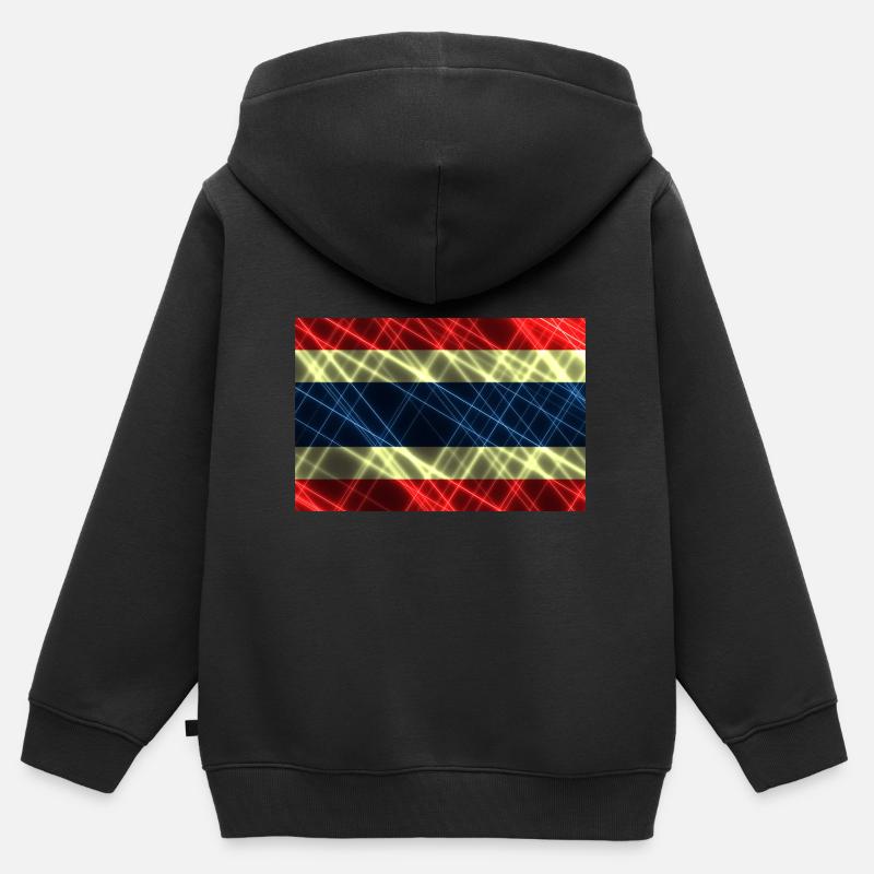 Thaïlande - Sweat Premium à capuche zippé enfant bio - noir