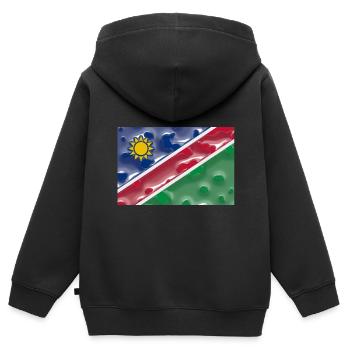 Namibia - Kinder Premium Organic Zip Hoodie - Schwarz - Hinten - AI Model Kid Male (0cm)