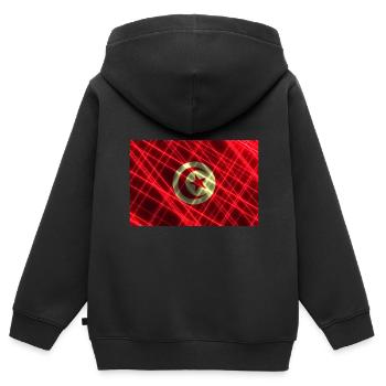 Tunesien - Kinder Premium Organic Zip Hoodie - Schwarz - Hinten - AI Model Kid Male (0cm)