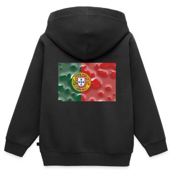 Portugal - Kinder Premium Organic Zip Hoodie - Schwarz - Hinten - AI Model Kid Male (0cm)