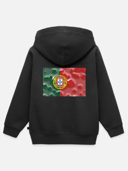 Portugal - Kinder Premium Organic Zip Hoodie - Schwarz