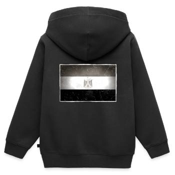 Égypte - Sweat Premium à capuche zippé enfant bio - noir - Dos - AI Model Kid Male (0cm)