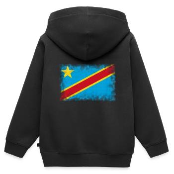 Kongo - Kinder Premium Organic Zip Hoodie - Schwarz - Hinten - AI Model Kid Male (0cm)