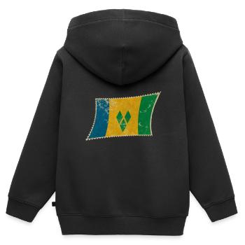 St Vincent und die Grenadinen - Kinder Premium Organic Zip Hoodie - Schwarz - Hinten - AI Model Kid Male (0cm)