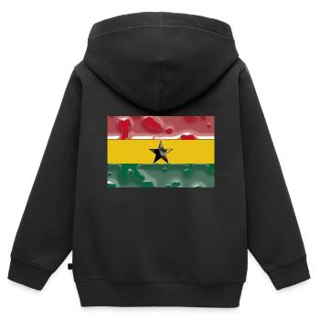 Ghana - Kinder Premium Organic Zip Hoodie - Schwarz - Hinten - AI Model Kid Male (0cm)