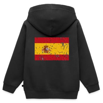Espagne - Sweat Premium à capuche zippé enfant bio - noir - Dos - AI Model Kid Male (0cm)