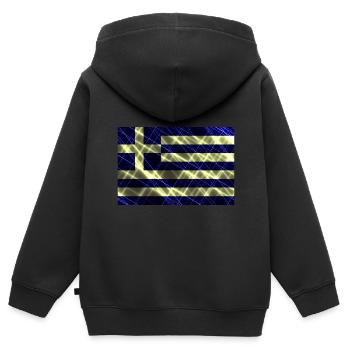 Griechenland - Kinder Premium Organic Zip Hoodie - Schwarz - Hinten - AI Model Kid Male (0cm)