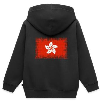 Flagge für Hongkong Hongkong Land - Kinder Premium Organic Zip Hoodie - Schwarz - Hinten - AI Model Kid Male (0cm)