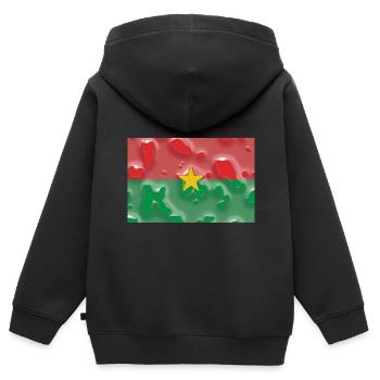 Afrique BurkinaFaso - Sweat Premium à capuche zippé enfant bio - noir - Dos - AI Model Kid Male (0cm)