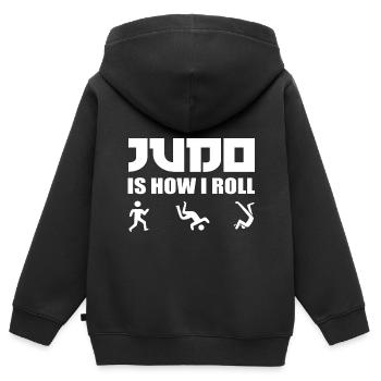 Judo-Kampfkunst Judoka - Kinder Premium Organic Zip Hoodie - Schwarz - Hinten - AI Model Kid Male (0cm)