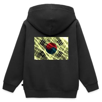 Pays pour la Corée du Sud Drapeau de la Corée du Sud - Sweat Premium à capuche zippé enfant bio - noir - Dos - AI Model Kid Male (0cm)