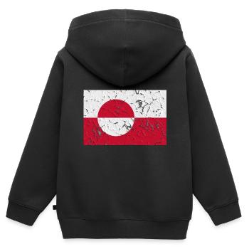 Geschenk für Grönland - Kinder Premium Organic Zip Hoodie - Schwarz - Hinten - AI Model Kid Male (0cm)