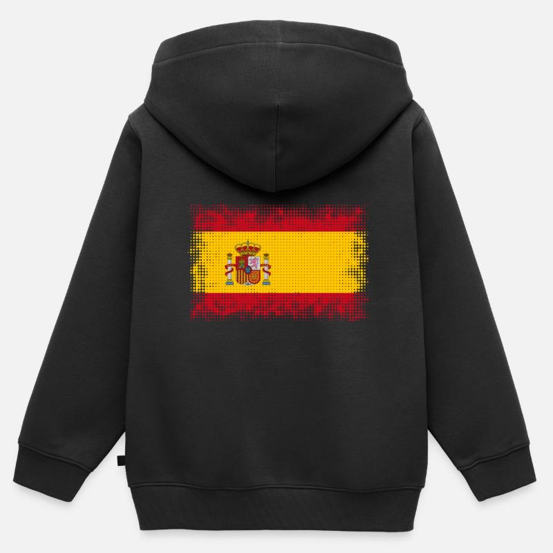 Spanien Spanien - Kinder Premium Organic Zip Hoodie - Schwarz