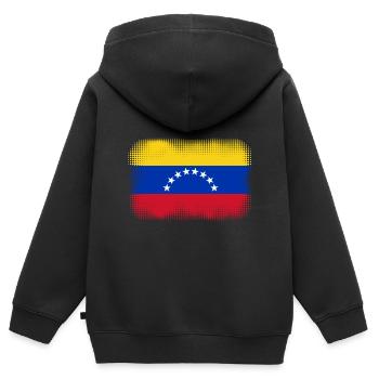 Venezuela - Kids Premium Organic Zip-up Hoodie - black - Back - AI Model Kid Male (0cm)