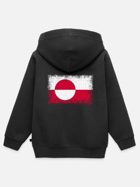 Grenlandia Grenlandia - Bluza Premium z kapturem na zamek dziecięca bio - czarny