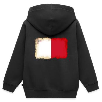 Malta Malta - Kinder Premium Organic Zip Hoodie - Schwarz - Hinten - AI Model Kid Male (0cm)
