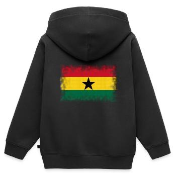 Gift for Ghana - Kids Premium Organic Zip-up Hoodie - black - Back - AI Model Kid Male (0cm)