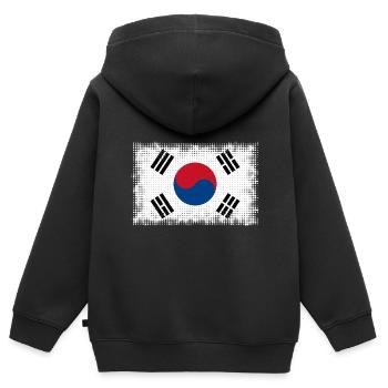 Corée du Sud - Sweat Premium à capuche zippé enfant bio - noir - Dos - AI Model Kid Male (0cm)